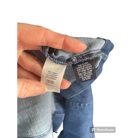 Madewell button front ruffle denim long sleeve dress - 12 - Picture 7 of 9